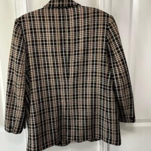 Vintage Rare Wool Blend Tweed Blazer Private Concepts Women's Large Preppy - Picture 6 of 7